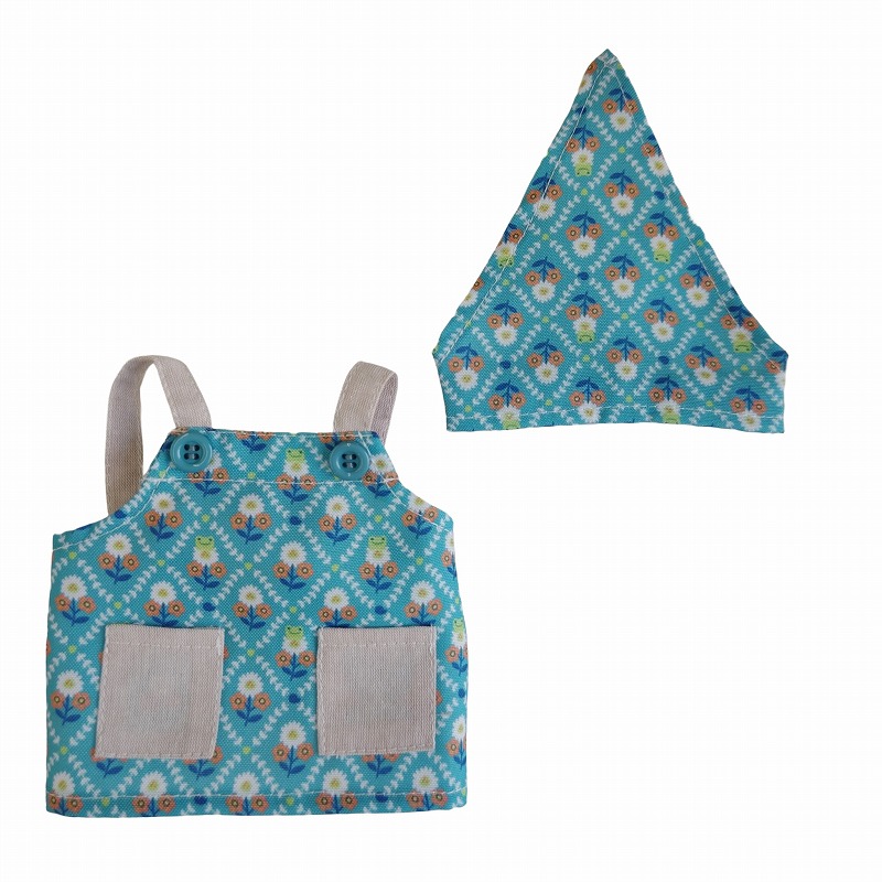かえるのピクルス　ビーンドール用エプロン＆三角巾セットＢＬ　　（株）飛馬日本