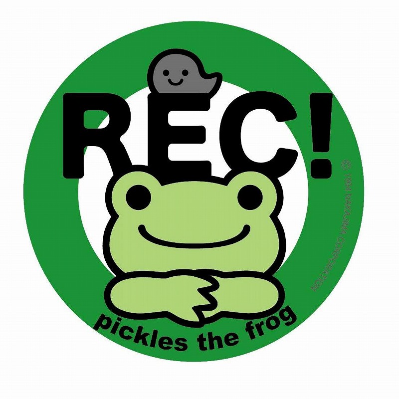 かえるのピクルス　ステッカー　ＲＥＣ　緑　　（株）東洋マーク製作所